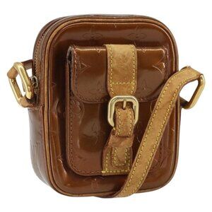 Authentic LOUIS VUITTON Monogram Vernis Christie PM Shoulder Bag Bronze M91111